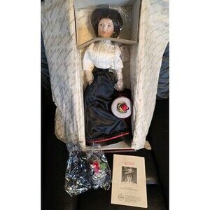 The Glamour of the Gibson Girl Knowles Victorian Doll Black Red Dress Parasol
